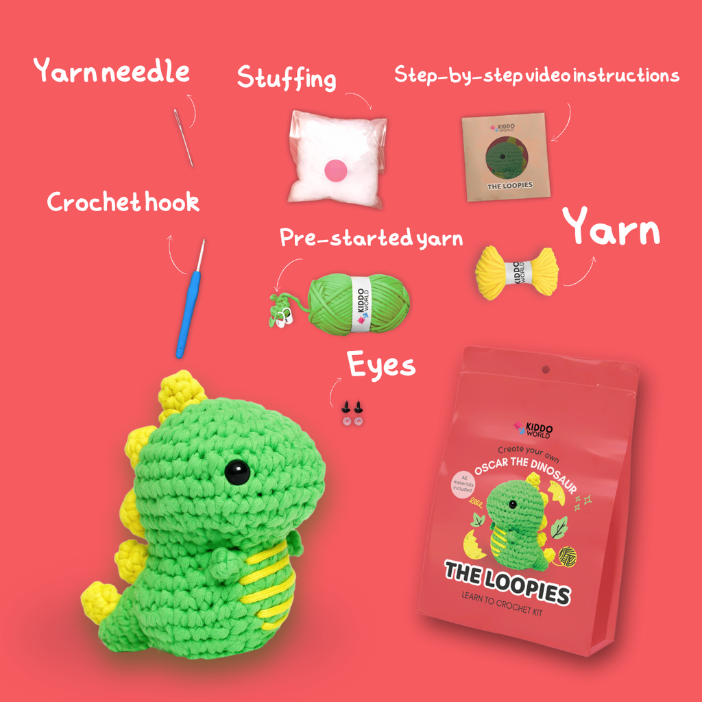 Oscar the Dinosaur | Crochet Kit for Beginners