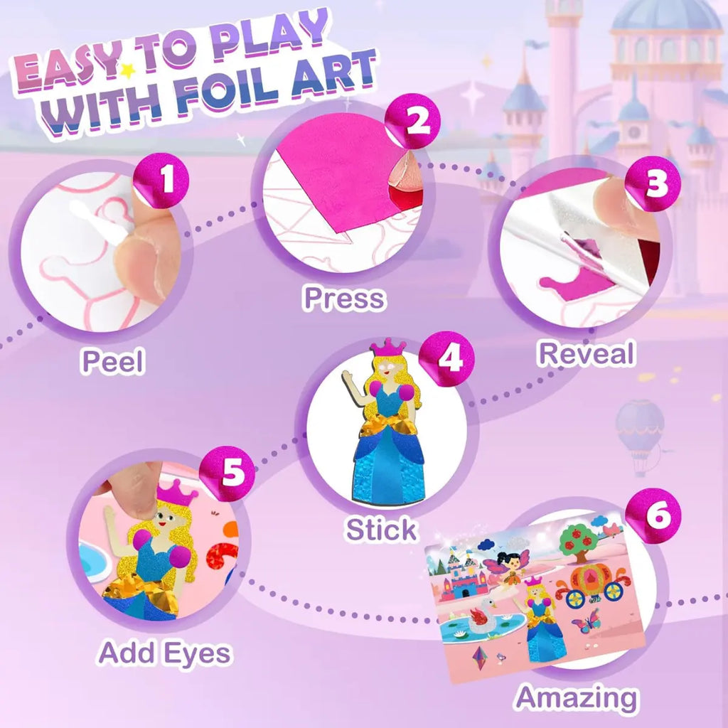 Foil Fun: Unicorns & Princesses – Create Sparkling Fairytales with No Mess! (4+ years)