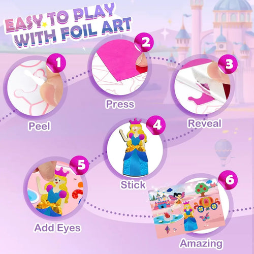 Foil Fun: Unicorns & Princesses – Create Sparkling Fairytales with No Mess! (4+ years)