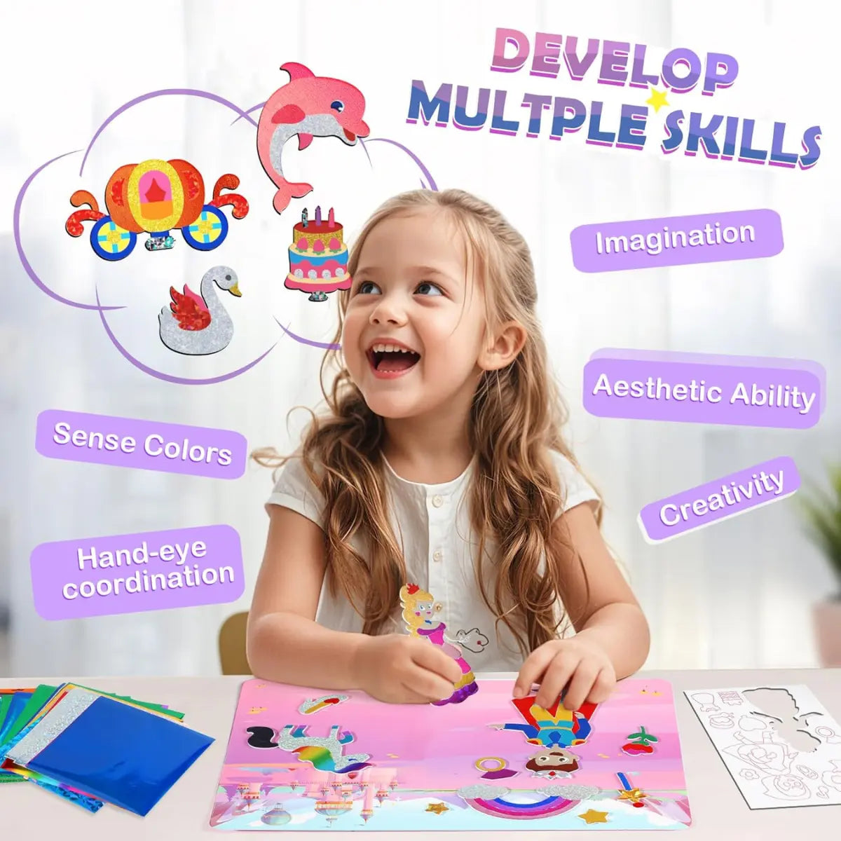 Foil Fun: Unicorns & Princesses – Create Sparkling Fairytales with No Mess! (4+ years)