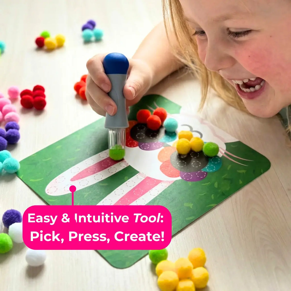 Pom Pom Kit – Create Magical 3D Animals with Fluffy Pom Poms, No Mess! (5+ years)