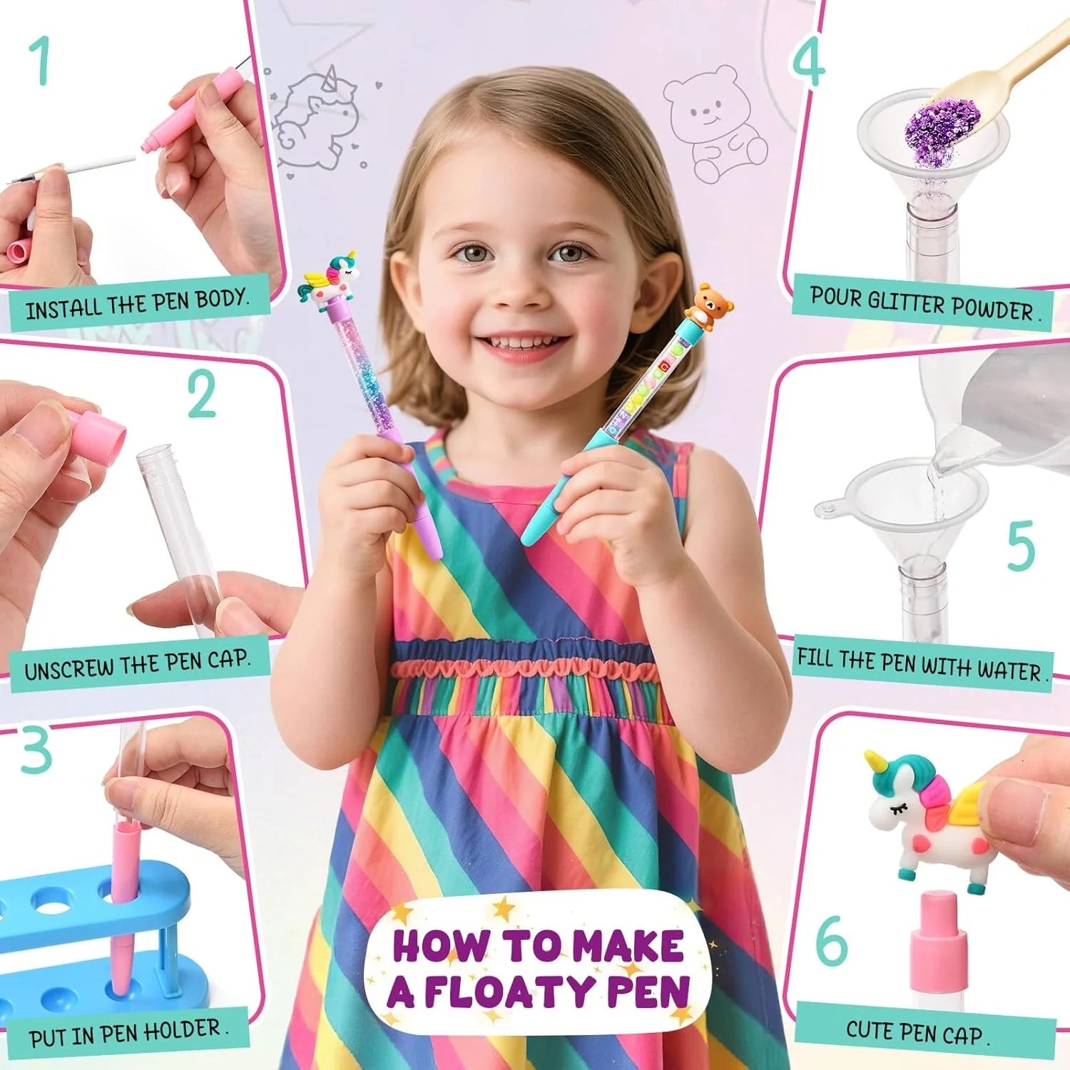 Magical Glitter Pens – DIY Pens with Floating Glitter Your Child Can Build! (4+ years)