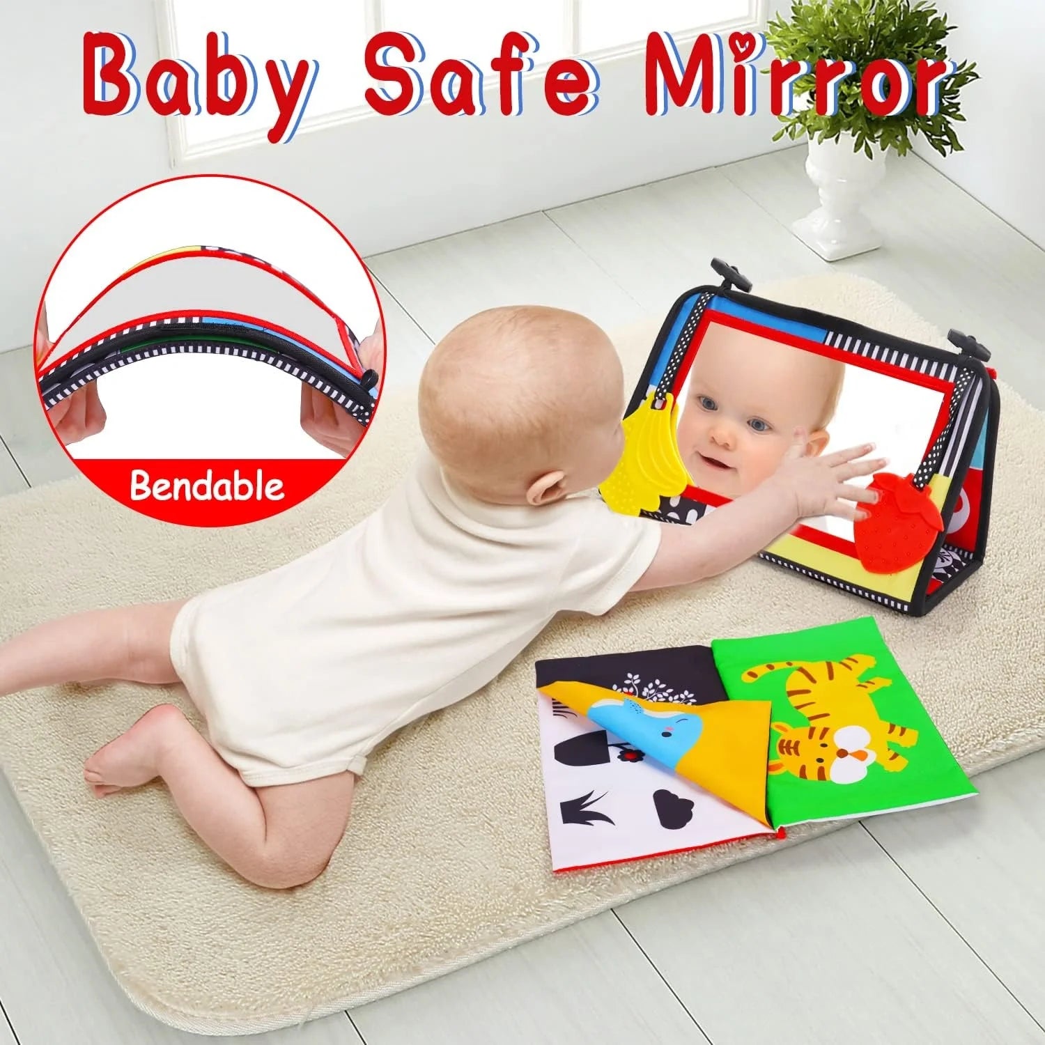 Sensory Tummy Time Mirror Mat – Support Your Baby’s Development from Day One! (0+ months)