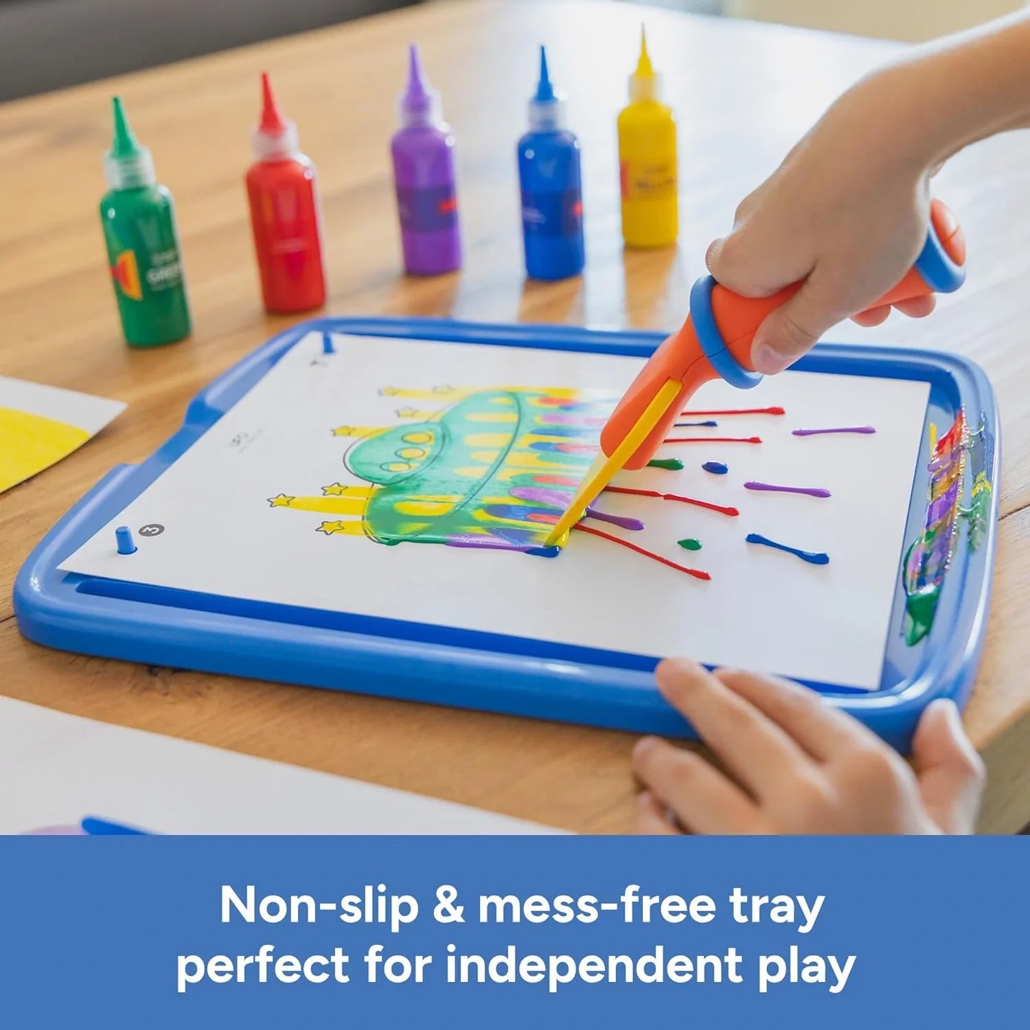 Squeegee Art – Rainbow Painting with a Squeegee, No Brushes and No Mess!