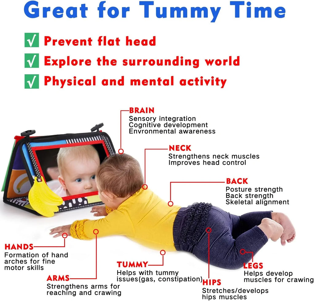 Sensory Tummy Time Mirror Mat – Support Your Baby’s Development from Day One! (0+ months)