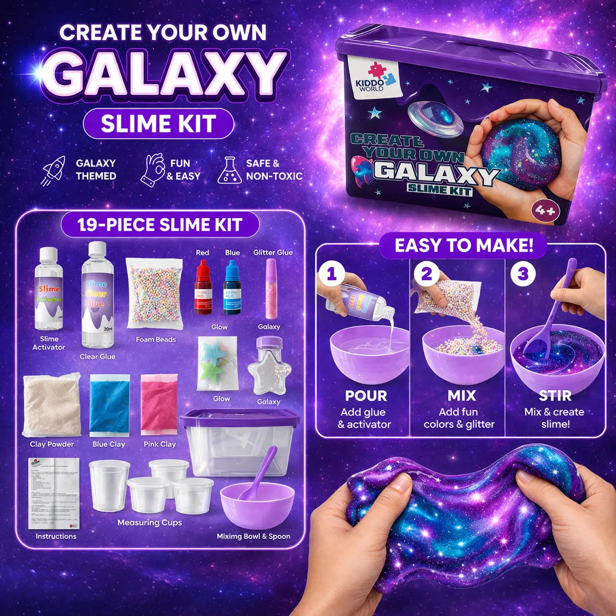 Galaxy Slime – Create Sparkling Space Slime That Glows in the Dark! (4+ years)