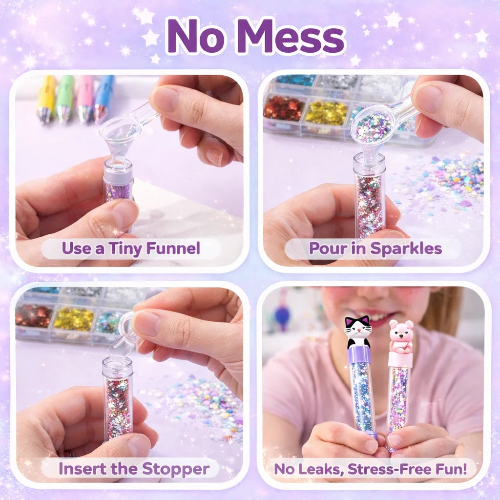 Magical Glitter Pens – DIY Pens with Floating Glitter Your Child Can Build! (4+ years)