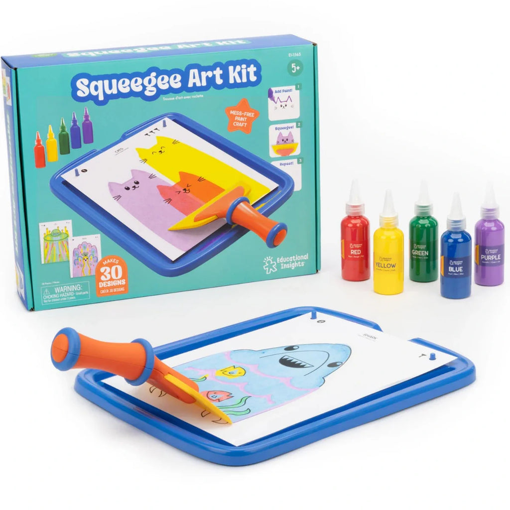 Squeegee Art – Rainbow Painting with a Squeegee, No Brushes and No Mess!